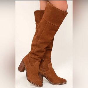 Steve Madden Palisade Chestnut Leather Knee
High Boots